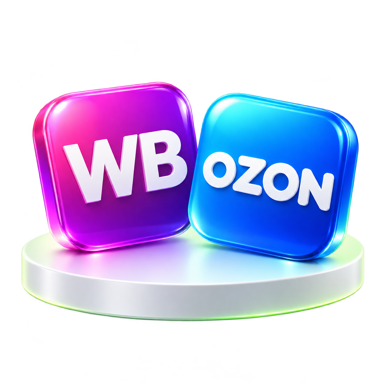 3D-иллюстрация Wildberries и Ozon